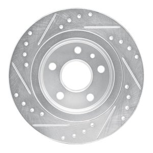 Buick Encore Brake Rotor (1) - Rear Right - R1 Concepts - Drilled & Slotted - Silver - `11-`22